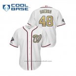 Maglia Baseball Uomo Washington Nationals Javy Guerra 2019 Gold Program Cool Base Bianco