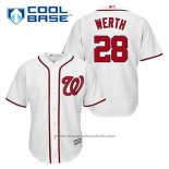 Maglia Baseball Uomo Washington Nationals Jayson Werth 28 Bianco Home Cool Base