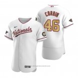 Maglia Baseball Uomo Washington Nationals Patrick Corbin Gold-Trimmed Championship Autentico Bianco