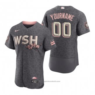 Maglia Baseball Uomo Washington Nationals Personalizzate Grigio 2022 City Connect Autentico