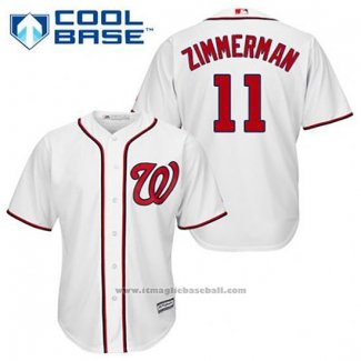 Maglia Baseball Uomo Washington Nationals Ryan Zimmerman 11 Bianco Home Cool Base