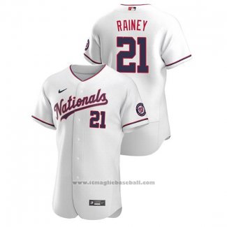 Maglia Baseball Uomo Washington Nationals Tanner Rainey Autentico 2020 Alternato Bianco