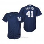 Maglia Baseball Bambino New York Yankees Miguel Andujar Replica Alternato Blu
