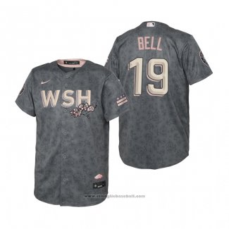 Maglia Baseball Bambino Washington Nationals Josh Bell 2022 City Connect Replica Grigio