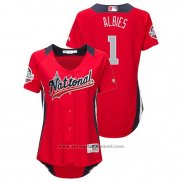 Maglia Baseball Donna All Star Ozzie Albies 2018 Home Run Derby National League Rosso