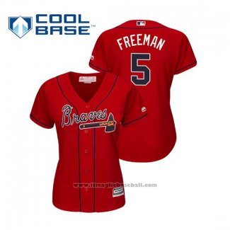 Maglia Baseball Donna Atlanta Braves Freddie Freeman Cool Base Alternato 2019 Rosso