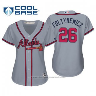 Maglia Baseball Donna Atlanta Braves Mike Foltynewicz Cool Base Road 2019 Grigio