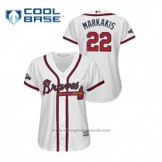 Maglia Baseball Donna Atlanta Braves Nick Markakis 2019 Postseason Cool Base Bianco