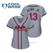 Maglia Baseball Donna Atlanta Braves Ronald Acuna Jr. Cool Base Road 2019 Grigio