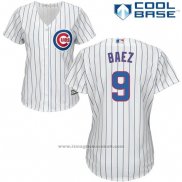 Maglia Baseball Donna Chicago Cubs Bianco 9 Javier Baez Autentico Collection Cool Base