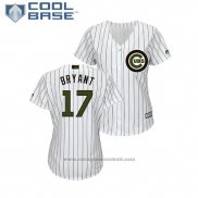 Maglia Baseball Donna Chicago Cubs Kris Bryant 2018 Memorial Day Cool Base Bianco