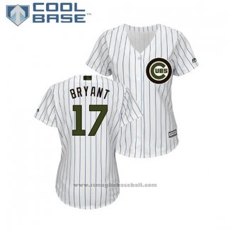 Maglia Baseball Donna Chicago Cubs Kris Bryant 2018 Memorial Day Cool Base Bianco