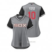 Maglia Baseball Donna Chicago White Sox Yoan Moncada 2018 LLWS Players Weekend Yoyo Grigio