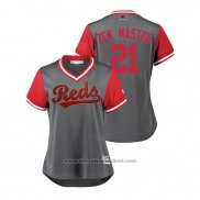 Maglia Baseball Donna Cincinnati Reds Michael Lorenzen 2018 LLWS Players Weekend Zen Master Grigio