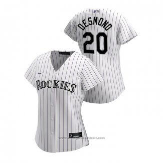 Maglia Baseball Donna Colorado Rockies Ian Desmond 2020 Replica Home Bianco