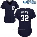 Maglia Baseball Donna Detroit Tigers 32 Michael Fulmer Blu Cool Base