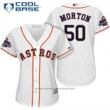 Maglia Baseball Donna Houston Astros 2017 World Series Campeones Charlie Morton Bianco Cool Base