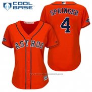 Maglia Baseball Donna Houston Astros 2017 World Series Campeones George Springer Arancione Cool Base