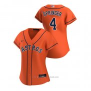 Maglia Baseball Donna Houston Astros George Springer 2020 Replica Alternato Arancione