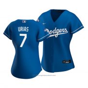 Maglia Baseball Donna Los Angeles Dodgers Julio Urias 2020 Alternato Replica Blu