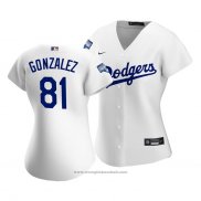 Maglia Baseball Donna Los Angeles Dodgers Victor Gonzalez 2020 Primera Replica Bianco