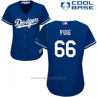 Maglia Baseball Donna Los Angeles Dodgers Yasiel Puig Cool Base Blu