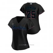 Maglia Baseball Donna Miami Marlins Lewis Brinson Replica 2020 Alternato Nero