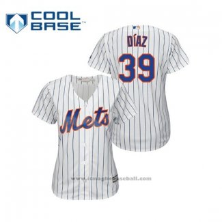 Maglia Baseball Donna New York Mets Edwin Diaz Cool Base Home Bianco