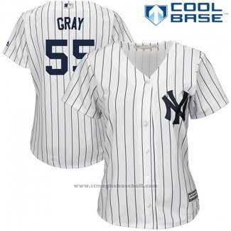 Maglia Baseball Donna New York Yankees 55 Sonny Gray Bianco Cool Base