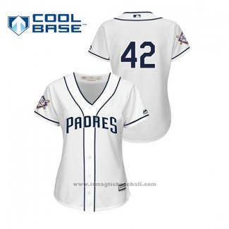 Maglia Baseball Donna San Diego Padres 2019 Jackie Robinson Day Cool Base Bianco