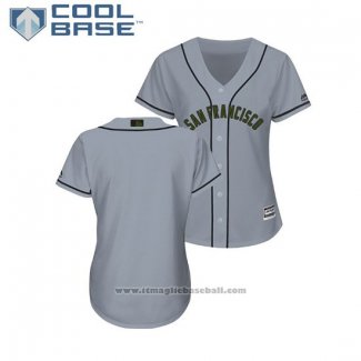 Maglia Baseball Donna San Francisco Giants 2018 Memorial Day Cool Base Grigio