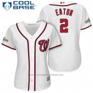 Maglia Baseball Donna Washington Nationals 2017 Postseason Adam Eaton Bianco Cool Base