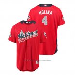 Maglia Baseball Uomo All Star Cardinals Yadier Molina 2018 Home Run Derby National League Rosso