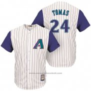 Maglia Baseball Uomo Arizona Diamondbacks 24 Yasmany Tomas Cream Viola Cooperstown