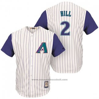 Maglia Baseball Uomo Arizona Diamondbacks 2 Aaron Hill Cream Viola Cooperstown