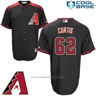 Maglia Baseball Uomo Arizona Diamondbacks 62 Zac Curtis Nero Cool Base