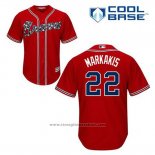 Maglia Baseball Uomo Atlanta Braves 22 Nick Markakis Rosso Alternato Cool Base