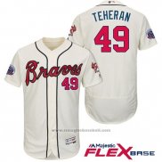 Maglia Baseball Uomo Atlanta Braves 49 Julio Teheran Crema 2017 All Star Flex Base