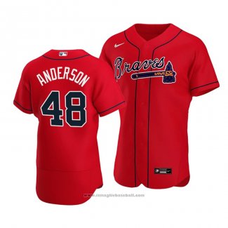 Maglia Baseball Uomo Atlanta Braves Ian Anderson Alternato Autentico Rosso