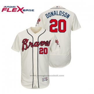 Maglia Baseball Uomo Atlanta Braves Josh Donaldson Flex Base Autentico Collezione Alternato Crema