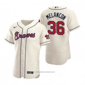 Maglia Baseball Uomo Atlanta Braves Mark Melancon Autentico 2020 Alternato Crema