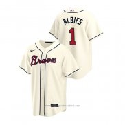 Maglia Baseball Uomo Atlanta Braves Ozzie Albies 2020 Replica Alternato Crema