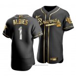 Maglia Baseball Uomo Atlanta Braves Ozzie Albies Golden Edition Autentico Nero Or