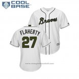 Maglia Baseball Uomo Atlanta Braves Ryan Flaherty 2018 Memorial Day Cool Base Bianco