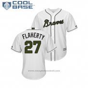 Maglia Baseball Uomo Atlanta Braves Ryan Flaherty 2018 Memorial Day Cool Base Bianco