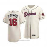 Maglia Baseball Uomo Atlanta Braves Travis D'arnaud Autentico Alternato Crema