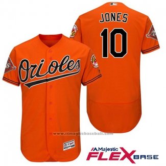 Maglia Baseball Uomo Baltimore Orioles 10 Adam Jones Arancione 2017 Flex Base