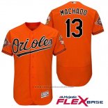 Maglia Baseball Uomo Baltimore Orioles 13 Manny Machado Arancione 2017 Flex Base