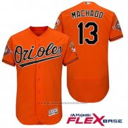 Maglia Baseball Uomo Baltimore Orioles 13 Manny Machado Arancione 2017 Flex Base