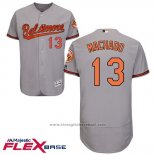 Maglia Baseball Uomo Baltimore Orioles 13 Manny Machado Autentico Collection Flex Base Grigio